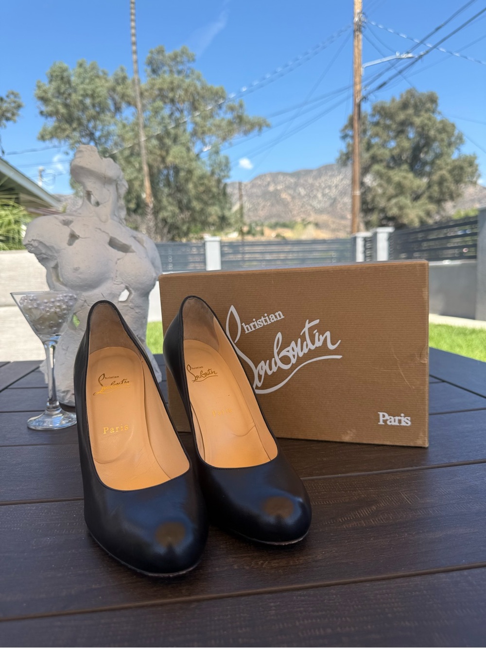 Christian Louboutin Simple Pump 100 Black Leather Heels | Size 40
